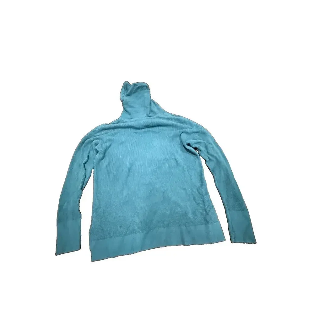 MICHAEL Michael Kors Womens S Teal Hooded Sweater Knit Pullover Drawstring